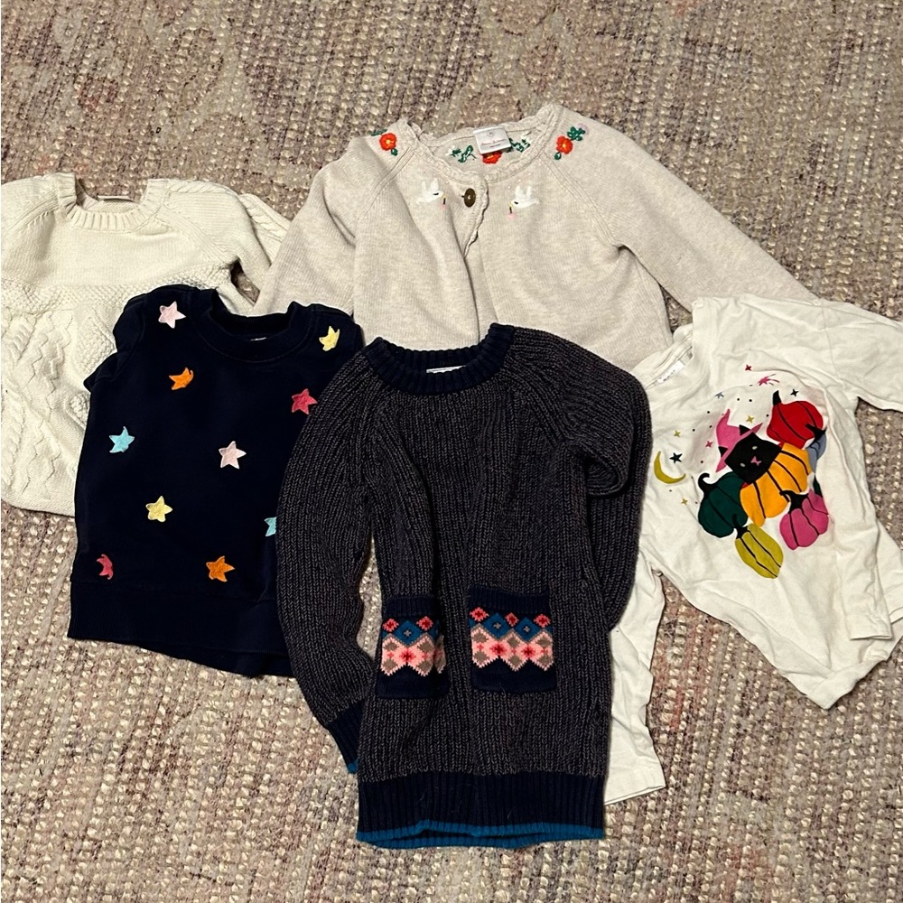 Hanna Andersson bundle of sweaters, top and sweater dress 3t, 90 cm